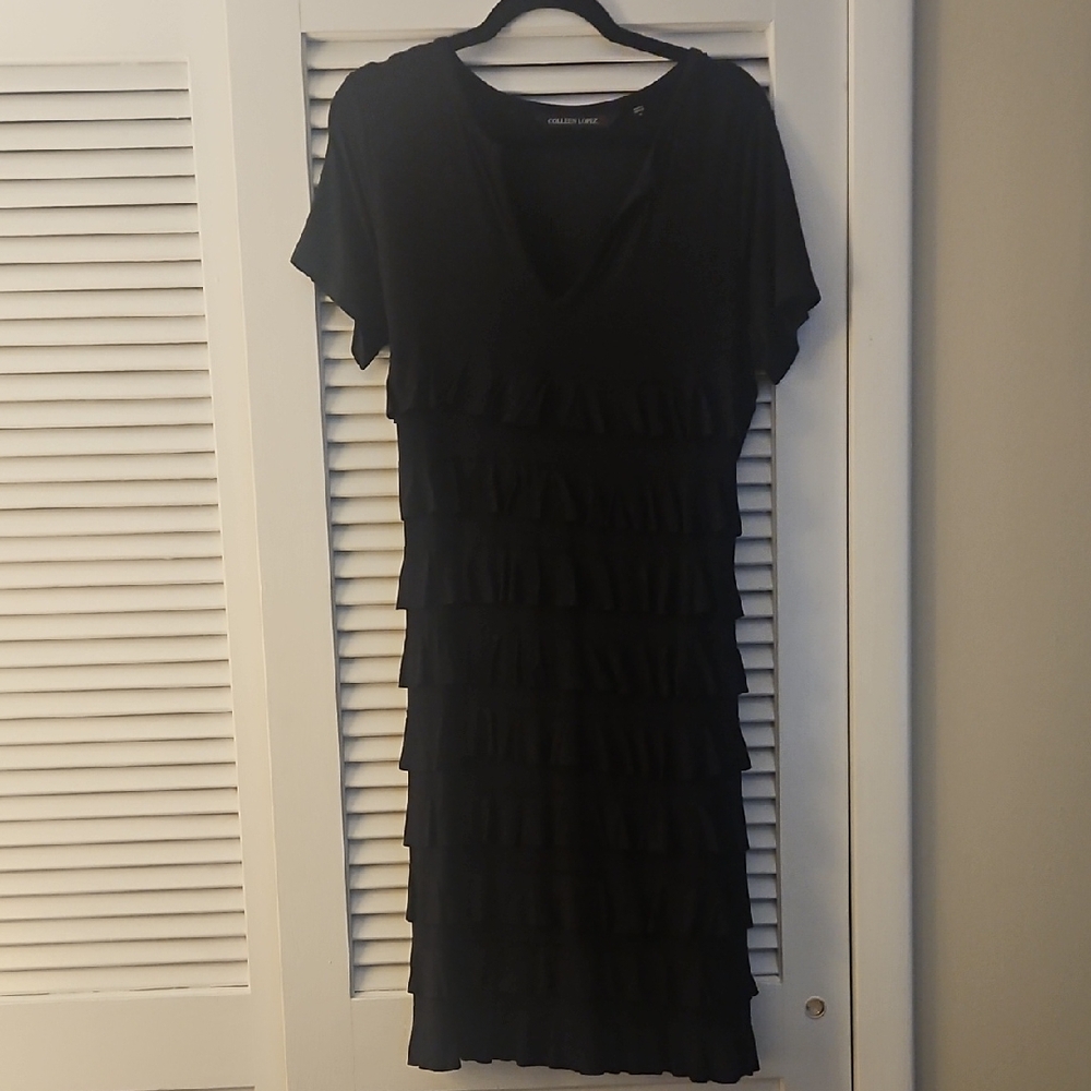 Elegant Black Ruffled Dress